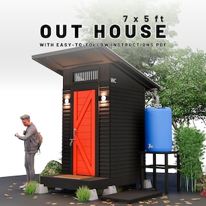 7x5' Modern Outhouse Wc Building PDF Plan