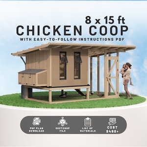 DIY Modern Chicken Coop Plans: 8x15ft Wooden Design (PDF Download)