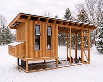 DIY鶏小屋 4x8 鶏小屋の設計図：DIY 鶏舎のパターン（デジタルダウンロード