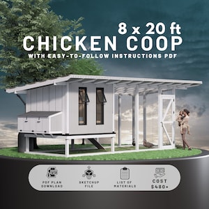 DIY 8x20ft Chicken Coop Plans | Amazing Modern Design for 20 Chickens