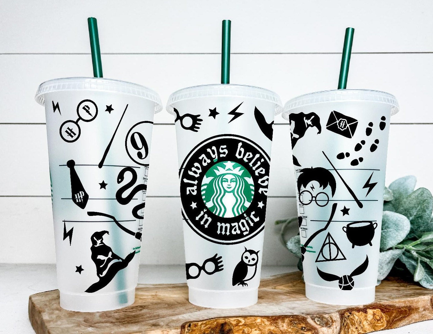 Wizard Magic Starbucks Cold Cup or Hot Cup Sorcerer Always Believe in Magic Cold Cup Book Lover Tumbler Gift for Book Lover Owl Wand Cup Etsy