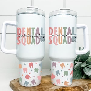 &quot;Dental Squad 40oz Tumbler, Mundhygieniker 40oz Quencher, Zahnarzthelferin, Zahnarzt Geschenk, Becher für Mundhygieniker, Zahnmedizinstudierenden
