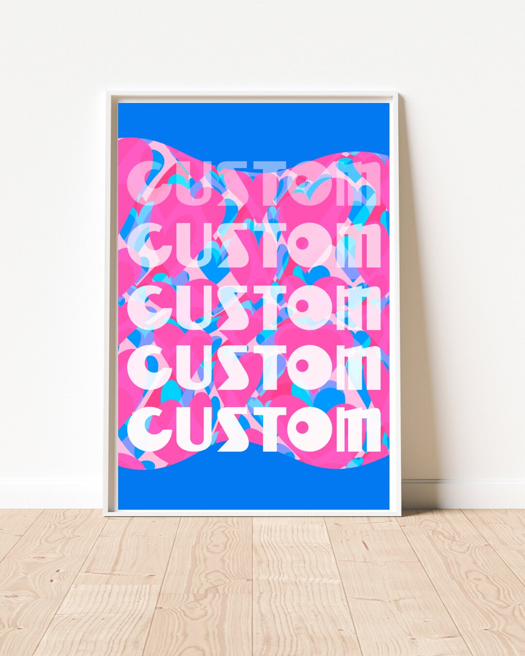 Preppy Custom Wall Art Spray Paint Hearts, Bold Colors, Stars, College