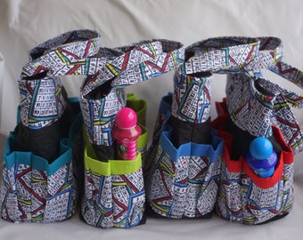 Quilted Bingo Dauber Bag: Colorful Pockets, Interior Zipper