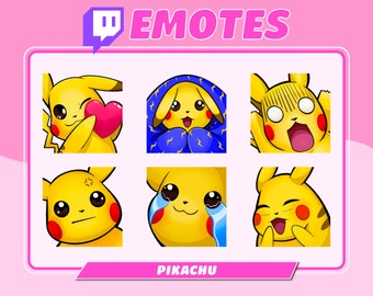 Emotes de Pikachu de Pokopia Pocket Monster / Ilustración adorable, arte kawaii, videojuego, arcoíris / Twitch, Discord, Youtube (Descarga instantánea)