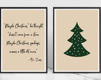Grinch Quote Christmas Wall Art / Set van 2 / Instant Download
