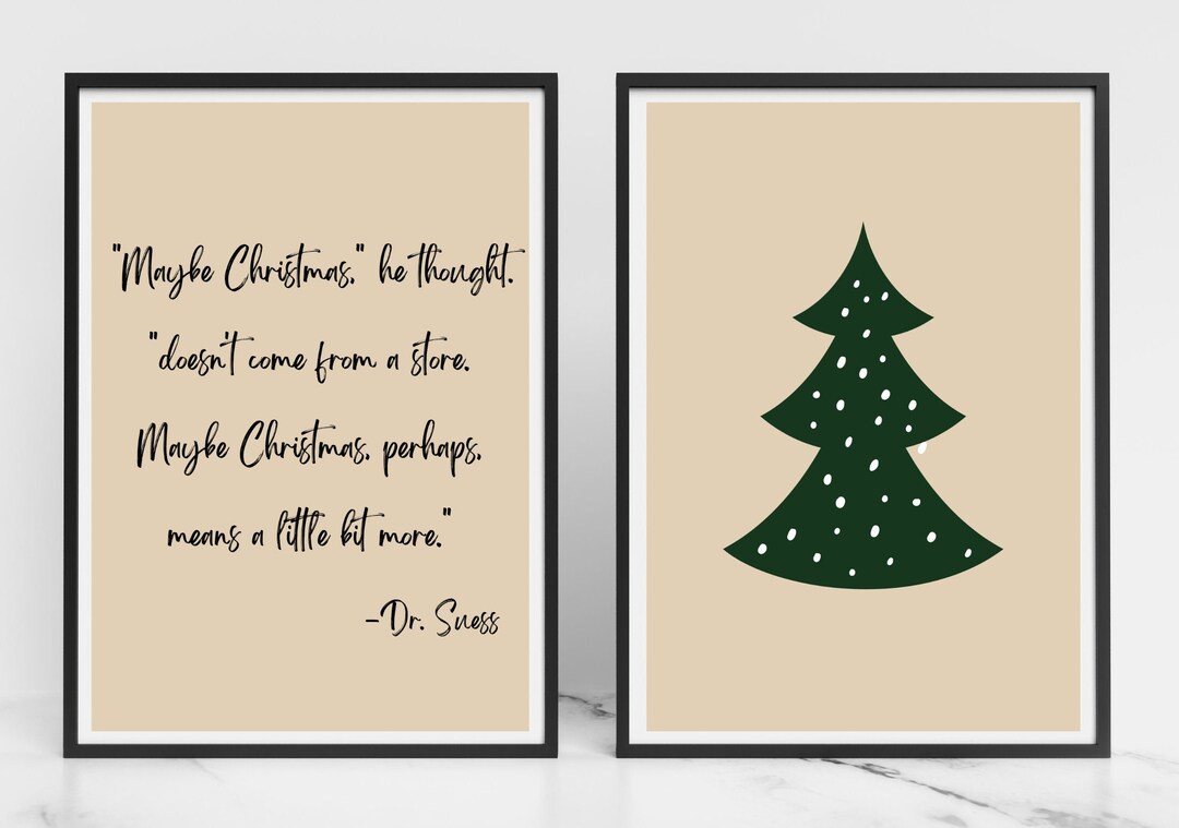 Grinch Quote Christmas Wall Art / Set of 2 / Instant Download Etsy