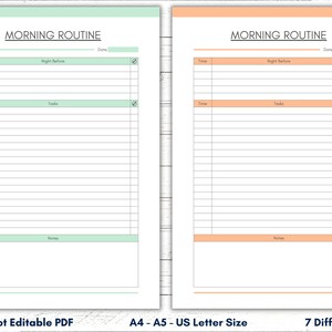 Morning Routine Sheet Printable Template, Morning Routine Log, Morning ...