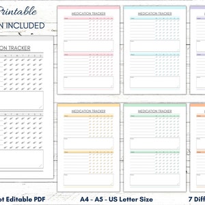 Printable Medication Tracker, Printable Meds Log, Printable Medicine Tracker, Printable Medication Planner, Medication Log, Meds Supplement