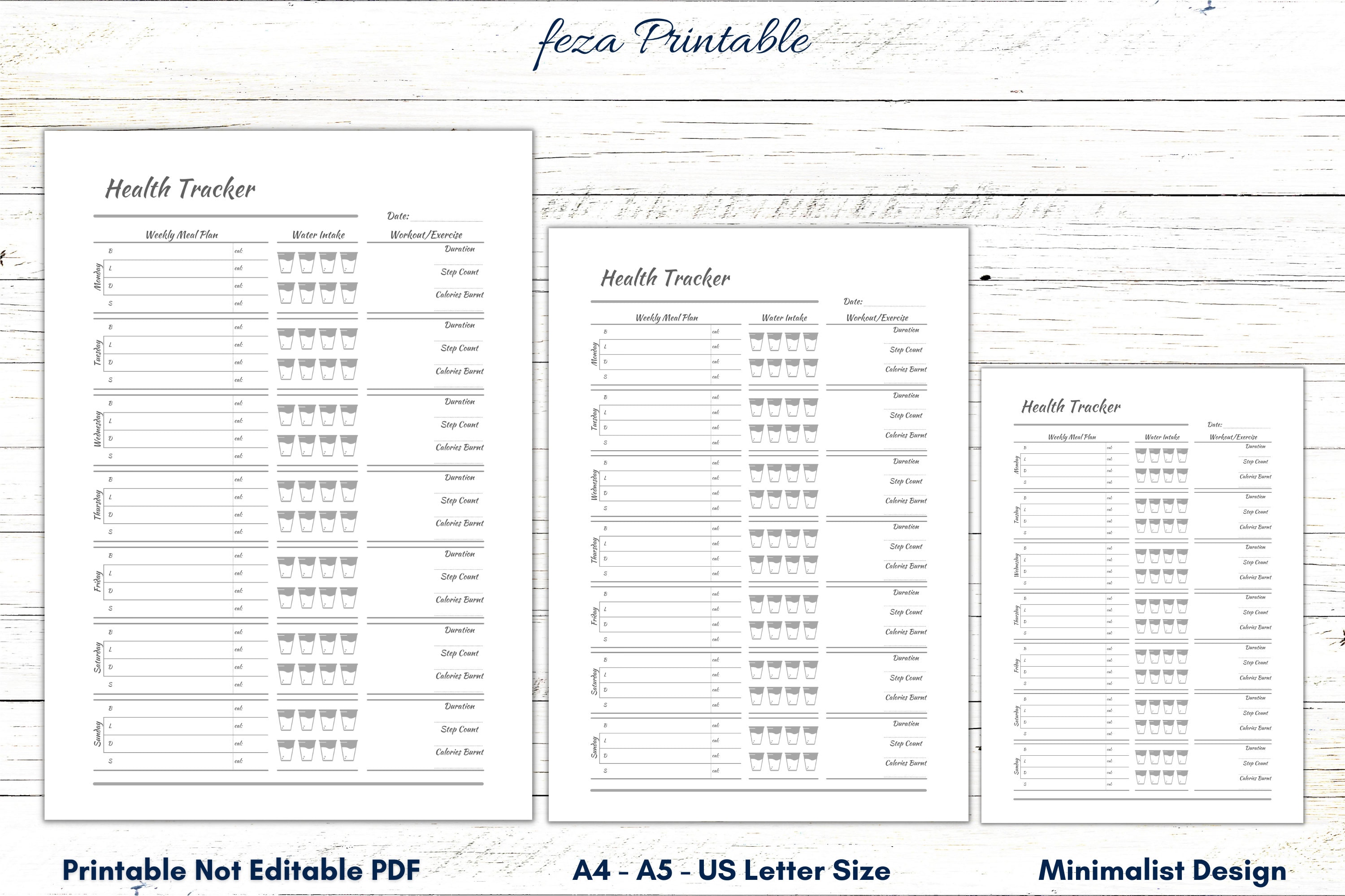 Health Tracker Printable, Health Planner, Wellness Log, Health Journal ...