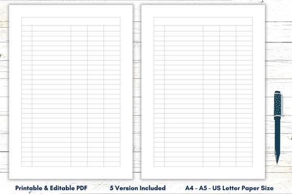 Blank Two Column Table Chart