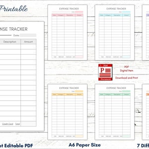 Expense Tracker A6 Printable Template, A6 Expense Log, Budget Tracker ...