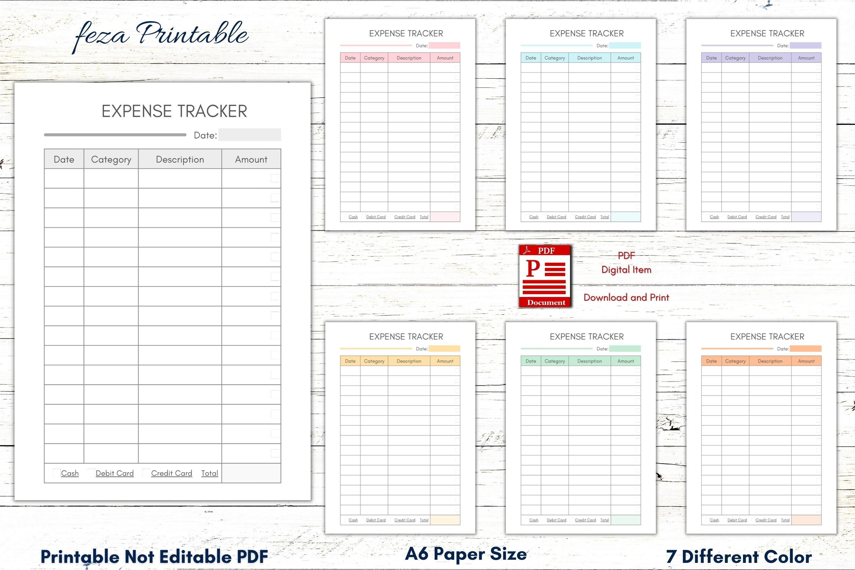 Expense Tracker A6 Printable Template, A6 Expense Log, Budget Tracker ...