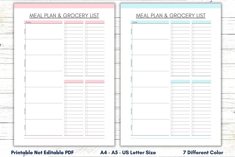 Printable Grocery List Planner Template (Digital Download) image 6