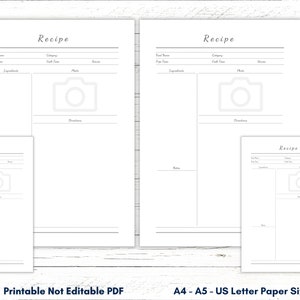 Printable Recipe Template, Printable Recipe Book, Recipe Sheet ...