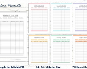 Printable Savings Tracker, Budget Planner (PDF)