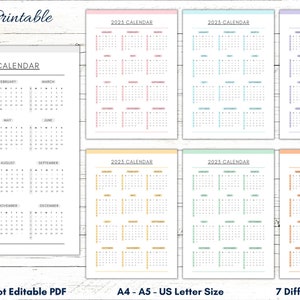 2023 Year Calendar Printable, Yearly Calendar Sheet, 2023 Calendar Template, 2023 Wall Calendar, Yearly Calendar Template, Desk Calendar PDF