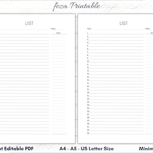 Blank List Template, Blank Lists, Numbered List, Printable List, List ...