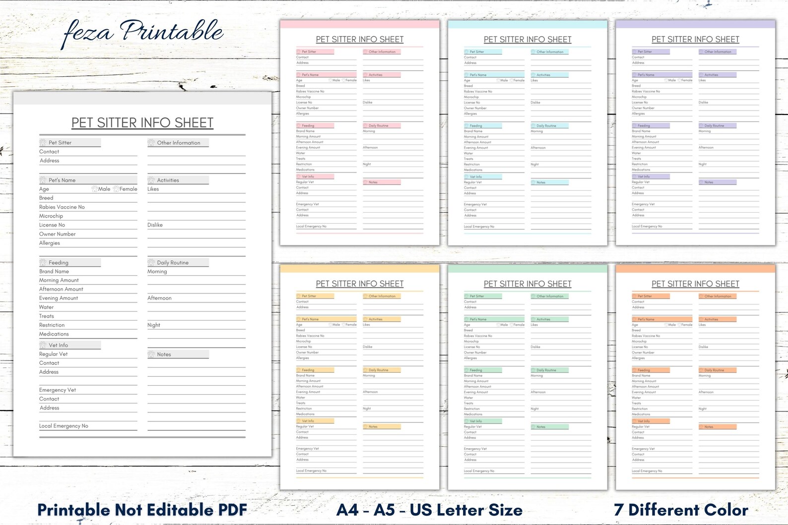Printable Pet Sitter Information Sheet, Pet Sitter Information Template ...