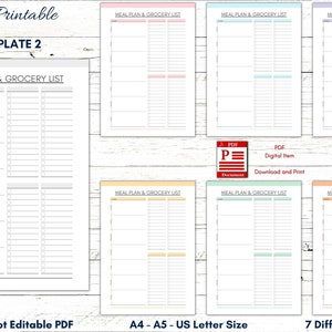 Printable Grocery List Planner Template (Digital Download) image 5