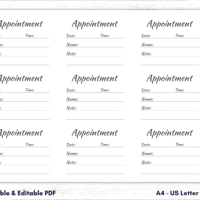 Appointment Template Etsy
