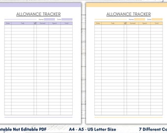 洋書 FEVER CHART **Sunday 50%OFF** Allowance Earning Chart Printable, Childrens Allowance Log