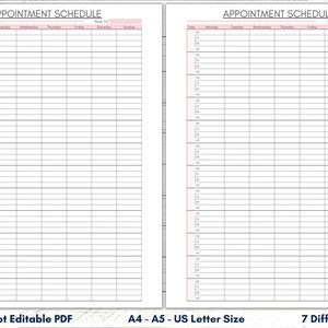 Appointment Schedule Printable Template, Daily, Weekly Appointment ...