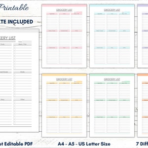 Printable Grocery List Planner Template (Digital Download) image 1