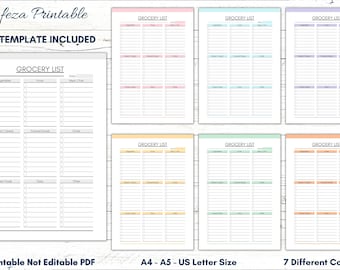 Modelo de lista de compras para imprimir (download digital)