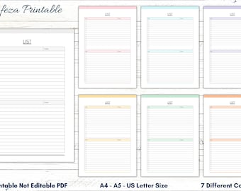 Blank List Printable Template, Checklist, To Do List (PDF)