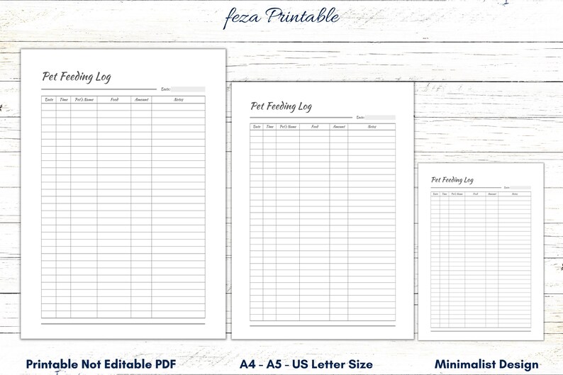 Pet Feeding Tracker Printable, Pet Feeding Reminder, Puppy Feeding