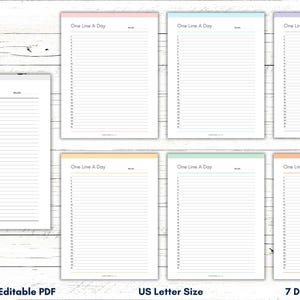 One Line A Day Journal, One Line A Day Monthly Planner Template, Diary ...