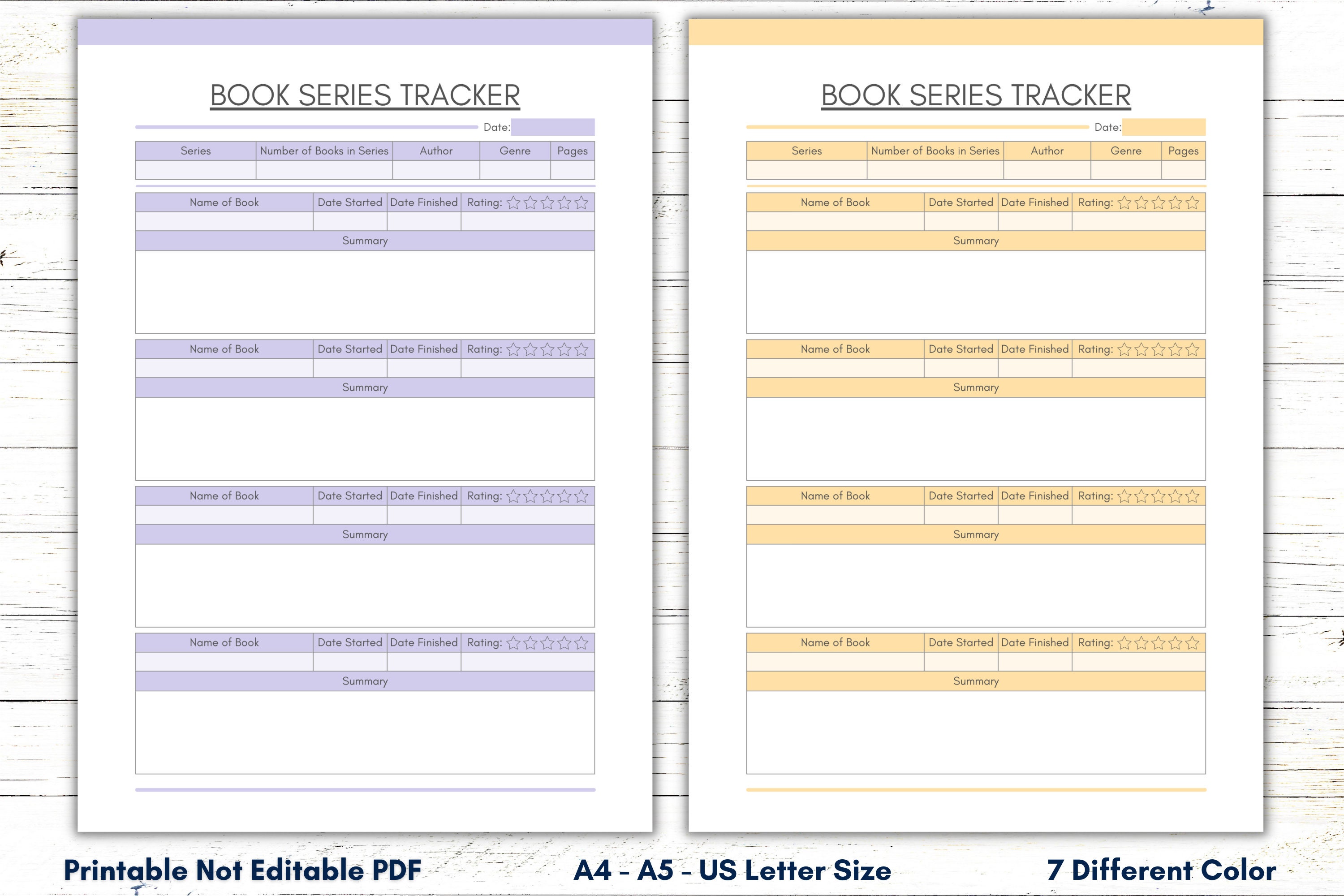 Book Series Tracker Printable, Reading Journal, Reading Series Tracker ...
