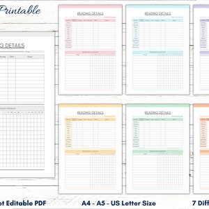 Book Reading Details Tracker Printable Template, Reading Log, Reading Journal, Bullet Journal, Reading Overview Planner, Book Planner Insert