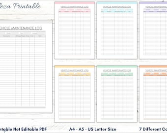Printable Car Maintenance Log Template (PDF)