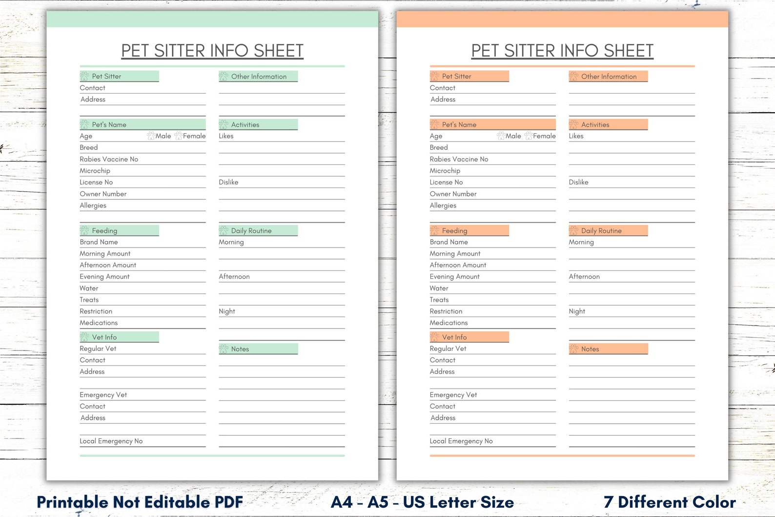 Printable Pet Sitter Information Sheet, Pet Sitter Information Template Printable Pet Sitter Information Sheet, Pet Sitter Information Template