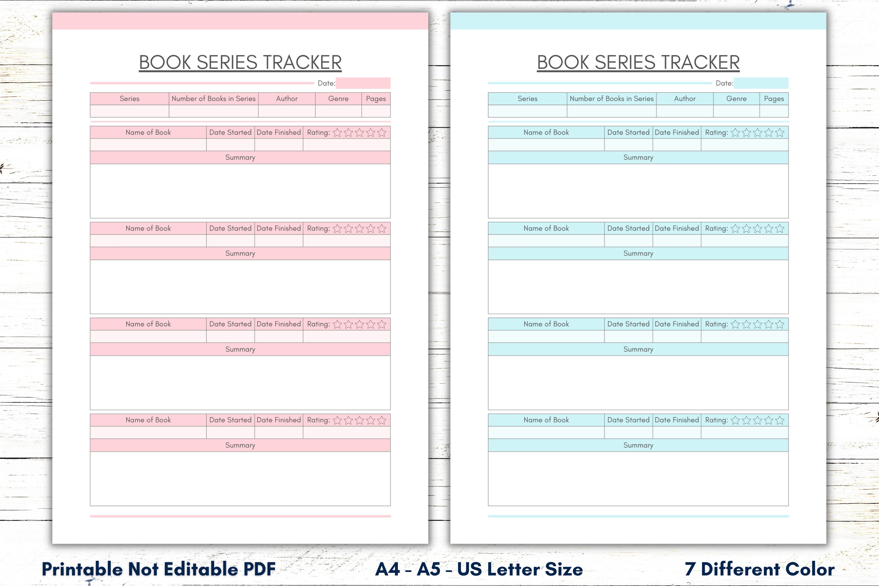 Book Series Tracker Printable, Reading Journal, Reading Series Tracker ...