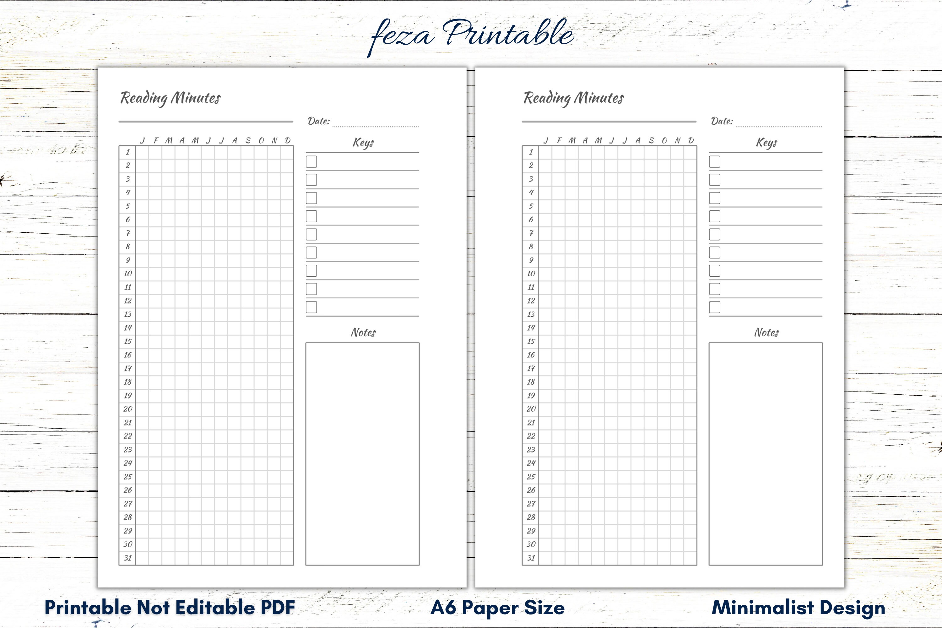 A6 Book Reading Minutes Tracker Printable, Reading Journal, A6 Reading ...