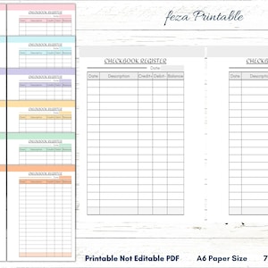 Pocket Ring CHECK REGISTER Printable Insert Set – ListLab