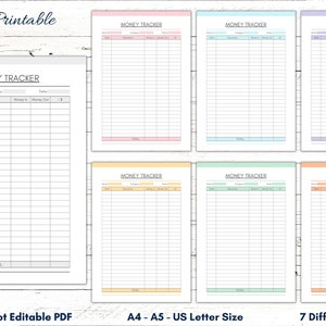 Tracker di denaro stampabile, Tracker di finanza personale stampabile, Registro del denaro, Modulo di controllo del denaro stampabile, Download istantaneo, A4, A5, Lettera USA