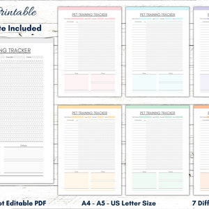 Printable Pet Training Log, Puppy Training Planner, Weekly Training Tracker, Monthly Training Tracker, Dog Training Schedule, Puppy Training