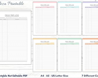 Printable Field Trip Log, Homeschool Activity Sheet (PDF Form)