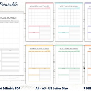 Modello stampabile agenda mensile lavoro da casa, tracker lavoro da casa, agenda di lavoro mensile, lavoro mensile da fare, priorità, obiettivi