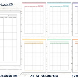 Printable Blank Calendar, Minimalist Calendar, Blank Monthly Organizer ...
