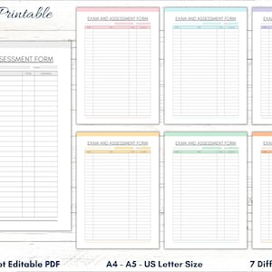 Tracker di esami e compiti stampabile, modello di tracker di valutazione, pianificatore scolastico, inserto del pianificatore di studio, diario proiettile, pianificatore di valutazione