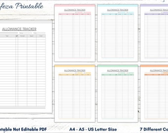 Kindergeld Tracker Printable, Ersparnisse Tabelle (PDF)