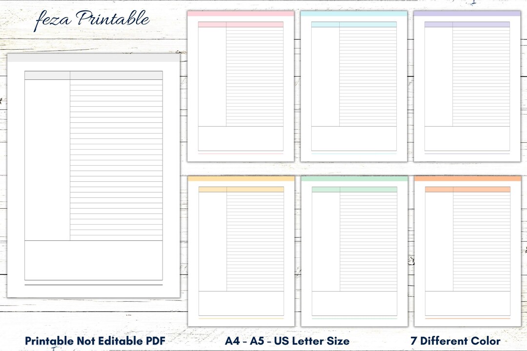 Printable Lined Cornell Notes Template, Cornell Note Taking Method ...