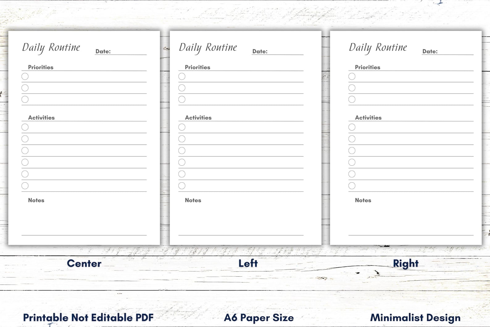 A6, Daily Routine Checklist, Routine Chart Printable, Routine Planner ...