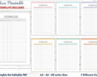 Printable Tutoring Log, Student Contact, Income Tracker (PDF)