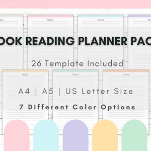 Reading Journal Printable, Book Reading Planner, Book Review Journal, Reading Challenge, Quote Sheet, Reading Log, Bookmarks, Authors List